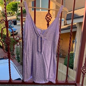 Purple Floral Dress with Tie in Front
